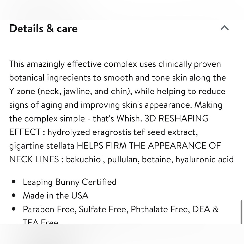 Whish | Powerfully Effective Naturals Neck Firming Complex With Bakuchiol 3D NWT - Picture 9 of 11